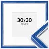Ramme Diana Blå 30x30 cm - Passepartout Hvid 19x19 cm