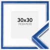 Ramme Diana Blå 30x30 cm - Passepartout Hvid 8x8 inches