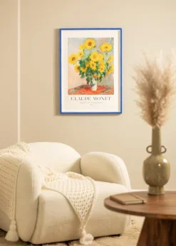 Ramme Diana Blå 30x30 cm - Passepartout Hvid 8x8 inches