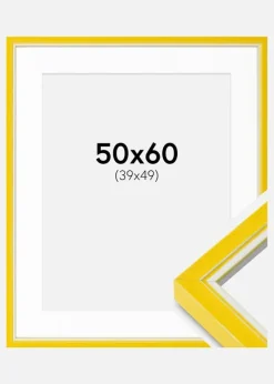 Ramme Diana Gul 50x60 cm - Passepartout Hvid 40x50 cm