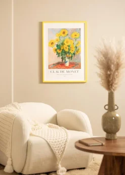 Ramme Diana Gul 30x30 cm - Passepartout Hvid 20x20 cm