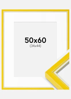 Ramme Diana Gul 50x60 cm - Passepartout Hvid 35x45 cm