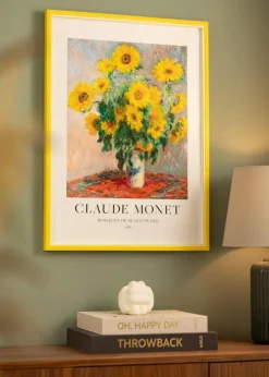 Ramme Diana Gul 62x93 cm - Passepartout Hvid 45x80 cm