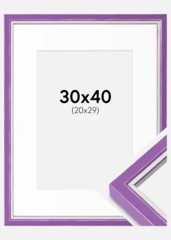 Ramme Diana Lilla 30x40 cm - Passepartout Hvid 21x30 cm