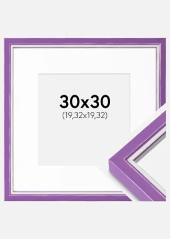 Ramme Diana Lilla 30x30 cm - Passepartout Hvid 8x8 inches