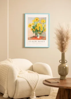 Ramme Diana Lyseblå 60x60 cm - Passepartout Hvid 45x45 cm