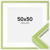 Ramme Diana Lysegrøn 50x50 cm - Passepartout Hvid 40x40 cm
