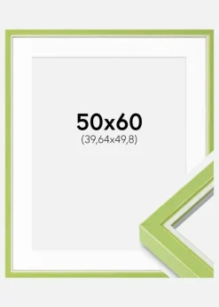 Ramme Diana lysegrøn 50x60 cm - Passepartout Hvid 16x20 inches