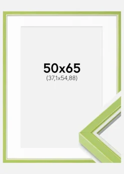 Ramme Diana Lysegrøn 50x65 cm - Passepartout Hvid 15x22 inches