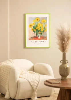 Ramme Diana Lysegrøn 50x60 cm - Passepartout Hvid 14x18 inches