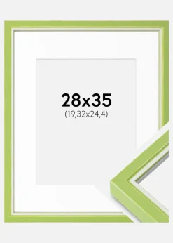 Ramme Diana Lysegrøn 28x35 cm - Passepartout Hvid 8x10 inches
