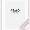 Ramme Diana lyserød 45x60 cm - Passepartout Hvid B3 353x500 mm