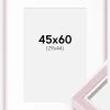 Ramme Diana lyserød 45x60 cm - Passepartout Hvid 30x45 cm