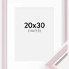 Ramme Diana lyserød 20x30 cm - Passepartout Hvid 15x21 cm