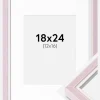 Ramme Diana lyserød 18x24 cm - Passepartout Hvid 13x17 cm
