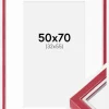 Ramme Diana Rød 50x70 cm - Passepartout Hvid 33x56 cm