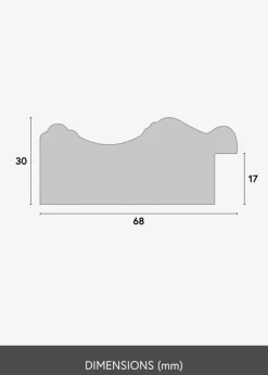 Ramme Drottningholm Guld - Valgfri Størrelse (Plexiglas)