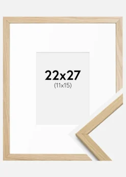 Ramme Edsbyn Eg 22x27 cm - Passepartout Hvid 12x16 cm