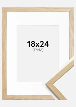 Ramme Edsbyn Eg 18x24 cm - Passepartout Hvid 13x17 cm