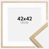 Ramme Edsbyn Eg 42x42 cm - Passepartout Hvid 33x33 cm