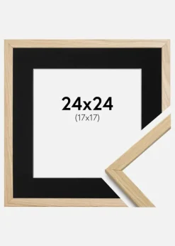 Ramme Edsbyn Eg 24x24 cm - Passepartout Sort 18x18 cm