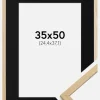 Ramme Edsbyn Eg 35x50 cm - Passepartout Sort 10x15 inches