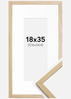 Ramme Edsbyn Eg 18x35 cm - Passepartout Hvid 4x10 inches