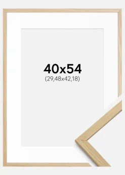 Ramme Edsbyn Eg 40x54 cm - Passepartout Hvid 12x17 inches