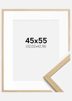 Ramme Edsbyn Eg 45x55 cm - Passepartout Hvid 13x17 inches