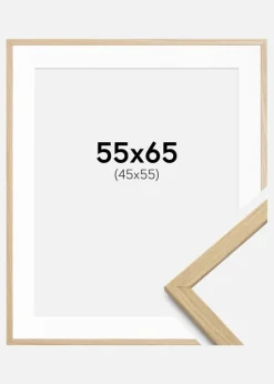 Ramme Edsbyn Eg 55x65 cm - Passepartout Hvid 46x56 cm