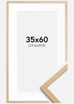 Ramme Edsbyn Eg 35x60 cm - Passepartout Hvid 10x20 inches