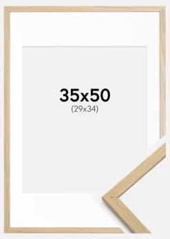 Ramme Edsbyn Eg 35x50 cm - Passepartout Hvid 30x35 cm