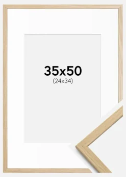 Ramme Edsbyn Eg 35x50 cm - Passepartout Hvid 25x35 cm