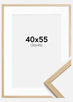 Ramme Edsbyn Eg 40x55 cm - Passepartout Hvid 31x46 cm