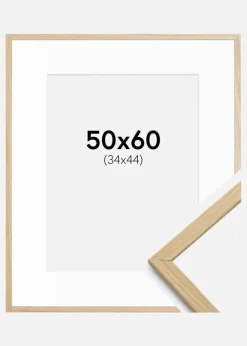 Ramme Edsbyn Eg 50x60 cm - Passepartout Hvid 35x45 cm