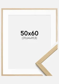 Ramme Edsbyn Eg 50x60 cm - Passepartout Hvid 16x20 inches