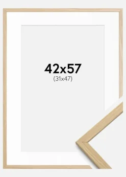 Ramme Edsbyn Eg 42x57 cm - Passepartout Hvid 32x48 cm