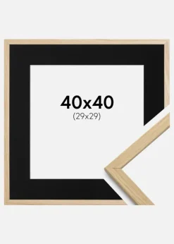 Ramme Edsbyn Eg 40x40 cm - Passepartout Sort 30x30 cm
