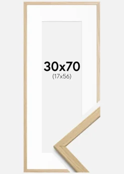 Ramme Edsbyn Eg 30x70 cm - Passepartout Hvid 18x57 cm
