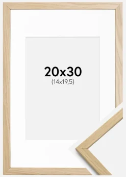 Ramme Edsbyn Eg 20x30 cm - Passepartout Hvid 15x21 cm (A5)
