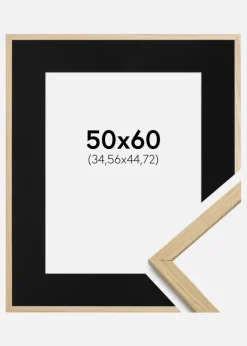 Ramme Edsbyn Eg 50x60 cm - Passepartout Sort 14x18 inches