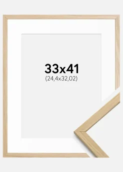 Ramme Edsbyn Eg 33x41 cm - Passepartout Hvid 10x13 inches