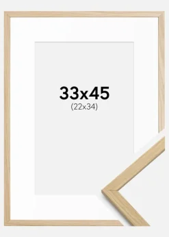 Ramme Edsbyn Eg 33x45 cm - Passepartout Hvid 23x35 cm