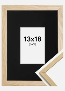 Ramme Edsbyn Eg 13x18 cm - Passepartout Sort 7x10 cm