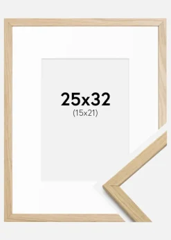 Ramme Edsbyn Eg 25x32 cm - Passepartout Hvid 16x22 cm