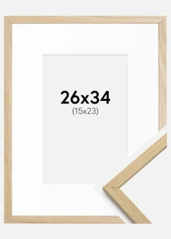 Ramme Edsbyn Eg 26x34 cm - Passepartout Hvid 16x24 cm