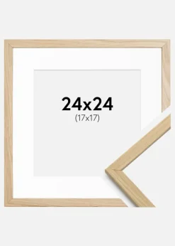 Ramme Edsbyn Eg 24x24 cm - Passepartout Hvid 18x18 cm