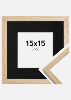 Ramme Edsbyn Eg 15x15 cm - Passepartout Sort 10x10 cm