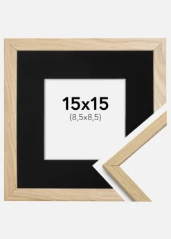 Ramme Edsbyn Eg 15x15 cm - Passepartout Sort 9x9 cm