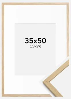 Ramme Edsbyn Eg 35x50 cm - Passepartout Hvid 24x30 cm